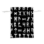 Macromannic Runes Collected Inverted Lightweight Drawstring Pouch (L) Front