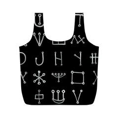 Heinrich Cornelius Agrippa Of Occult Philosophy 1651 Malachim Alphabet Collected Inverted Square Full Print Recycle Bag (m) by WetdryvacsLair