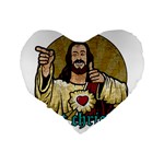 Buddy Christ Standard 16  Premium Flano Heart Shape Cushions Back