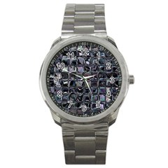 Funky Mosaic  Sport Metal Watch by MRNStudios