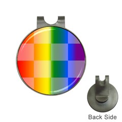 Lgbt Rainbow Buffalo Check Lgbtq Pride Squares Pattern Hat Clips With Golf Markers by yoursparklingshop