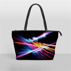 Colorful Neon Light Rays, Rainbow Colors Graphic Art Classic Shoulder Handbag by picsaspassion