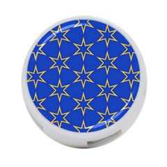 Star Pattern Blue Gold 4-port Usb Hub (one Side) by Dutashop