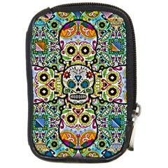 Sugar Skulls Pattern Compact Camera Leather Case by ExtraAwesomeSauce