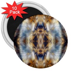 Retro Hippie Vibe Psychedelic Silver 3  Magnets (10 Pack)  by CrypticFragmentsDesign