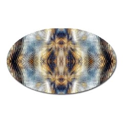 Retro Hippie Vibe Psychedelic Silver Oval Magnet by CrypticFragmentsDesign