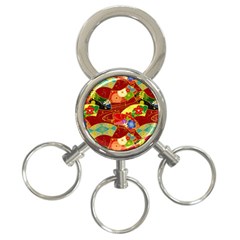 Floral Abstract 3-ring Key Chain by icarusismartdesigns