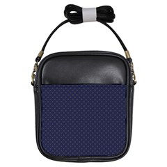 Motif Abstrait Bleu Fonce Girls Sling Bag by kcreatif