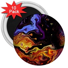 Nebula Starry Night Skies Abstract Art 3  Magnets (10 Pack)  by CrypticFragmentsDesign