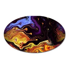 Nebula Starry Night Skies Abstract Art Oval Magnet by CrypticFragmentsDesign