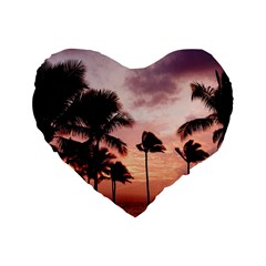 Palm Trees Standard 16  Premium Heart Shape Cushions by LW323