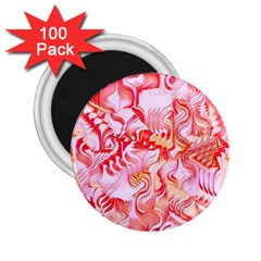 Cherry Blossom Cascades Abstract Floral Pattern Pink White  2 25  Magnets (100 Pack)  by CrypticFragmentsDesign