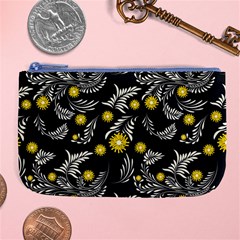 Folk Flowers Art Pattern Floral Abstract Surface Design  Seamless Pattern Large Coin Purse by Eskimos