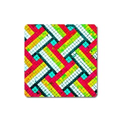 Pop Art Mosaic Square Magnet by essentialimage365