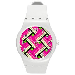 Pop Art Mosaic Round Plastic Sport Watch (m) by essentialimage365