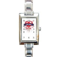 All You Need Is Love Rectangle Italian Charm Watch by DinzDas