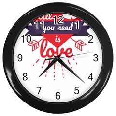 All You Need Is Love Wall Clock (black) by DinzDas