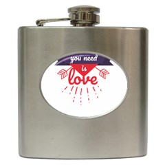 All You Need Is Love Hip Flask (6 Oz) by DinzDas