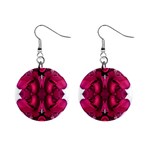 Diagonal Magenta Bouquet Mini Button Earrings Front