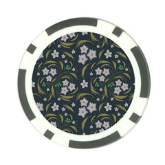 Folk Flowers Pattern Floral Surface Design Poker Chip Card Guard