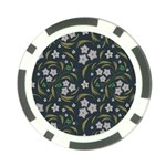 Folk flowers pattern Floral surface design Poker Chip Card Guard Back