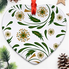 Folk Flowers Pattern Floral Surface Design Ornament (heart) by Eskimos