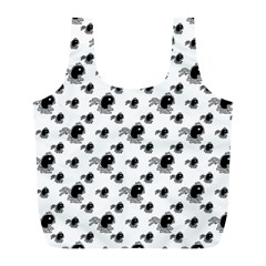 Sketchy Style Black Birds Motif Pattern Full Print Recycle Bag (l) by dflcprintsclothing