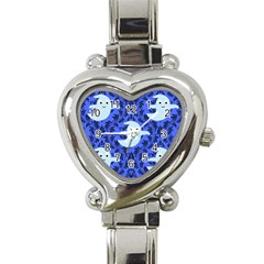 Ghost Pattern Heart Italian Charm Watch by NerdySparkleGoth