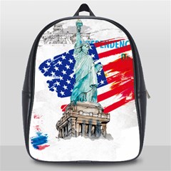 Statue Of Liberty Independence Day Poster Art School Bag (large) by Sudhe