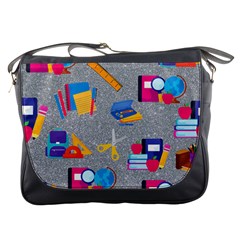 80s And 90s School Pattern Messenger Bag by NerdySparkleGoth