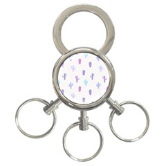 Purple And Blue Cacti 3-ring Key Chain by SychEva