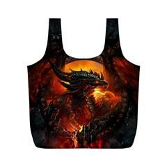 Dragon Fire Fantasy Art Full Print Recycle Bag (m) by Sudhe