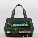 Narrow-boats-scene-pattern Oversize Office Handbag (2 Sides) Front