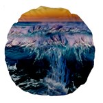 Sea-waves-ocean-water-beach-surf Large 18  Premium Round Cushions Front