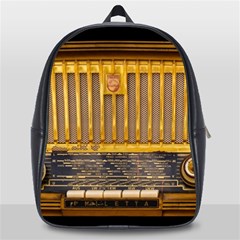 Radio-old-tube-radio-nostalgia School Bag (large) by Sudhe