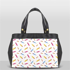 Multicolored Pencils And Erasers Oversize Office Handbag (2 Sides) by SychEva