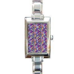 Multicolored Circles And Spots Rectangle Italian Charm Watch by SychEva