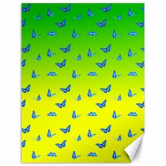 Blue Butterflies At Yellow And Green, Two Color Tone Gradient Canvas 12  X 16  by Casemiro