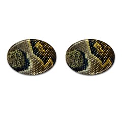 Leatherette Snake 2 Cufflinks (oval) by skindeep