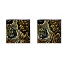 Leatherette Snake 2 Cufflinks (square) by skindeep