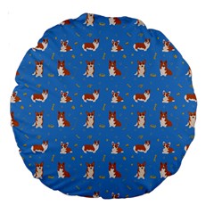 Cute Corgi Dogs Large 18  Premium Round Cushions by SychEva