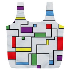 Colorful Rectangles Full Print Recycle Bag (xxl) by LalyLauraFLM