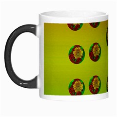 Sun Flowers For Iconic Pleasure In Pumpkin Time Morph Mugs by pepitasart