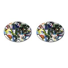 Snow In A City-1-1 Cufflinks (oval) by bestdesignintheworld