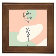 One Line Drawing Framed Ceramic Tile by Wanni