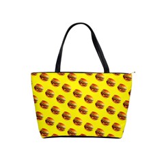 Vector Burgers, Fast Food Sandwitch Pattern At Yellow Classic Shoulder Handbag by Casemiro