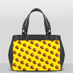 Vector Burgers, Fast Food Sandwitch Pattern At Yellow Oversize Office Handbag by Casemiro