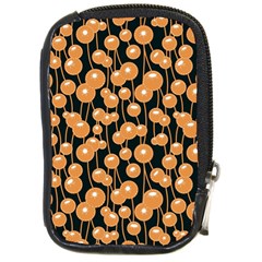 Orange Dandelions On A Dark Background Compact Camera Leather Case by SychEva