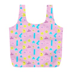 Arcade Dreams Pink Full Print Recycle Bag (l) by thePastelAbomination