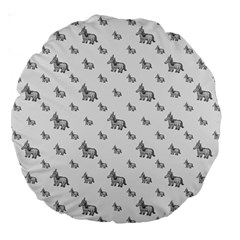 Grey Unicorn Sketchy Style Motif Drawing Pattern Large 18  Premium Round Cushions